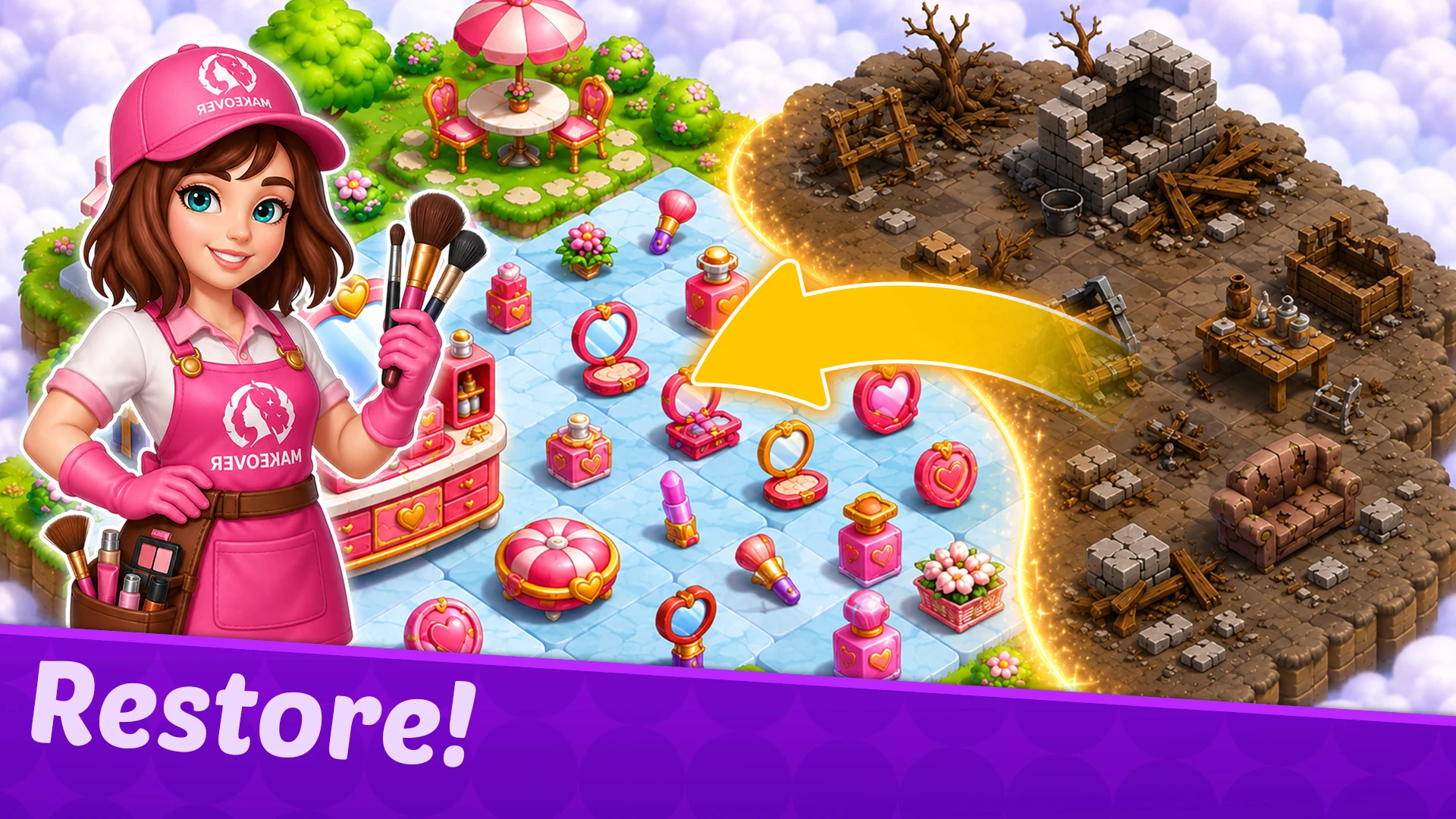 Merge 3 Makeover - Merge Games screenshot